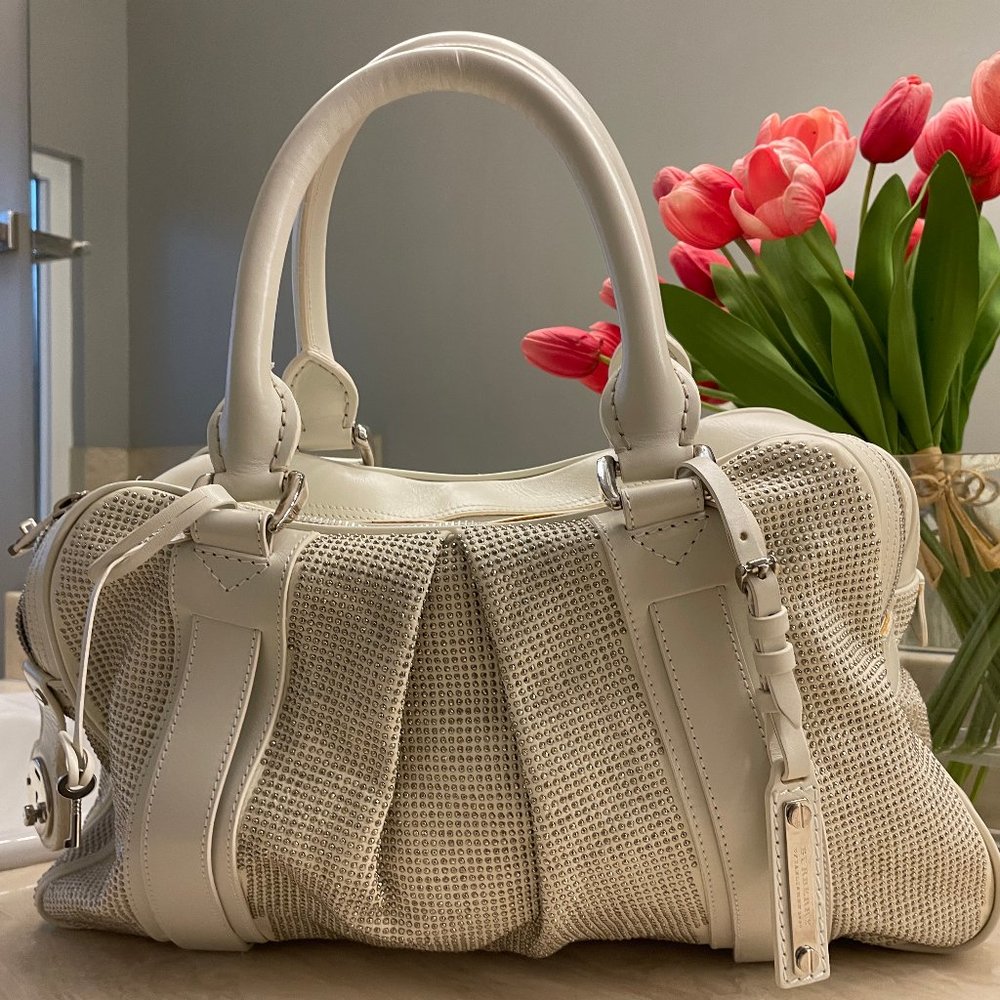 Burberry Leather Prorsum Studded Ashbury Knight Satchel